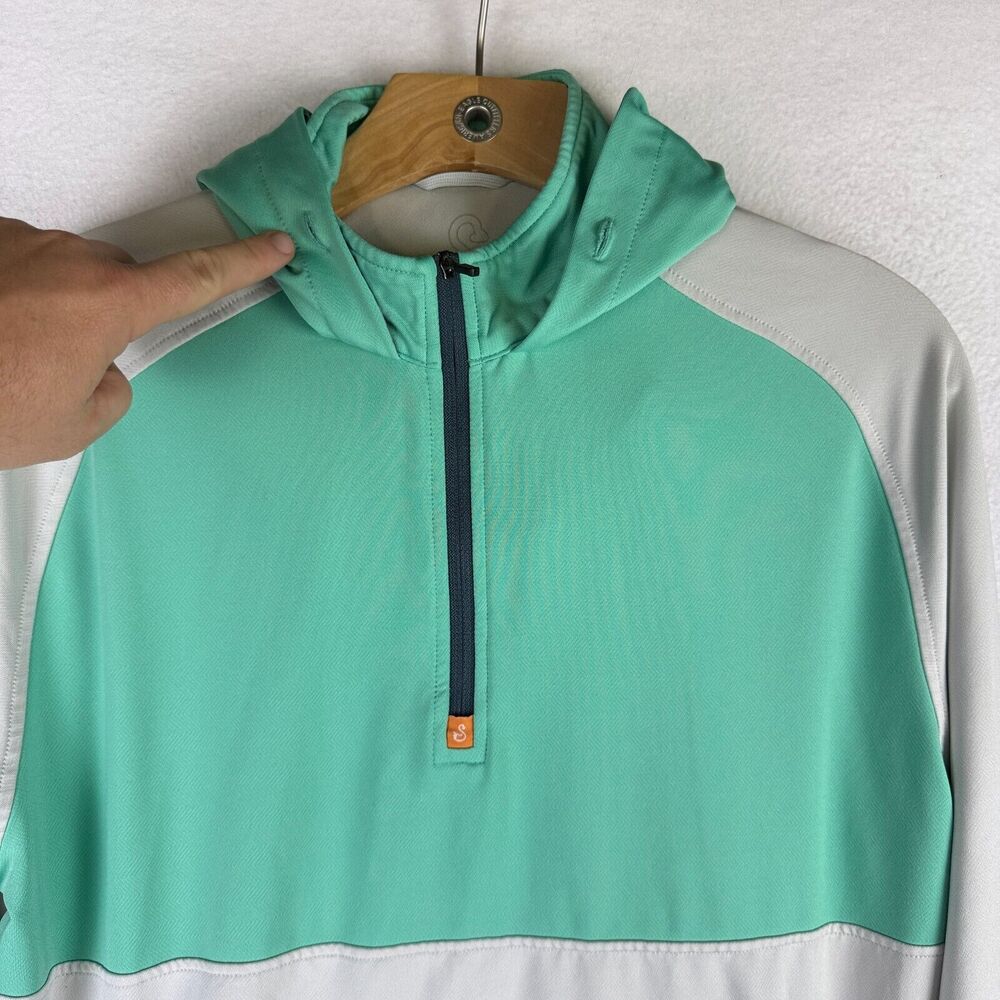 Swannies Golf Logan Hoodie Mens Medium Cactus Green Gray - Picture 2 of 8